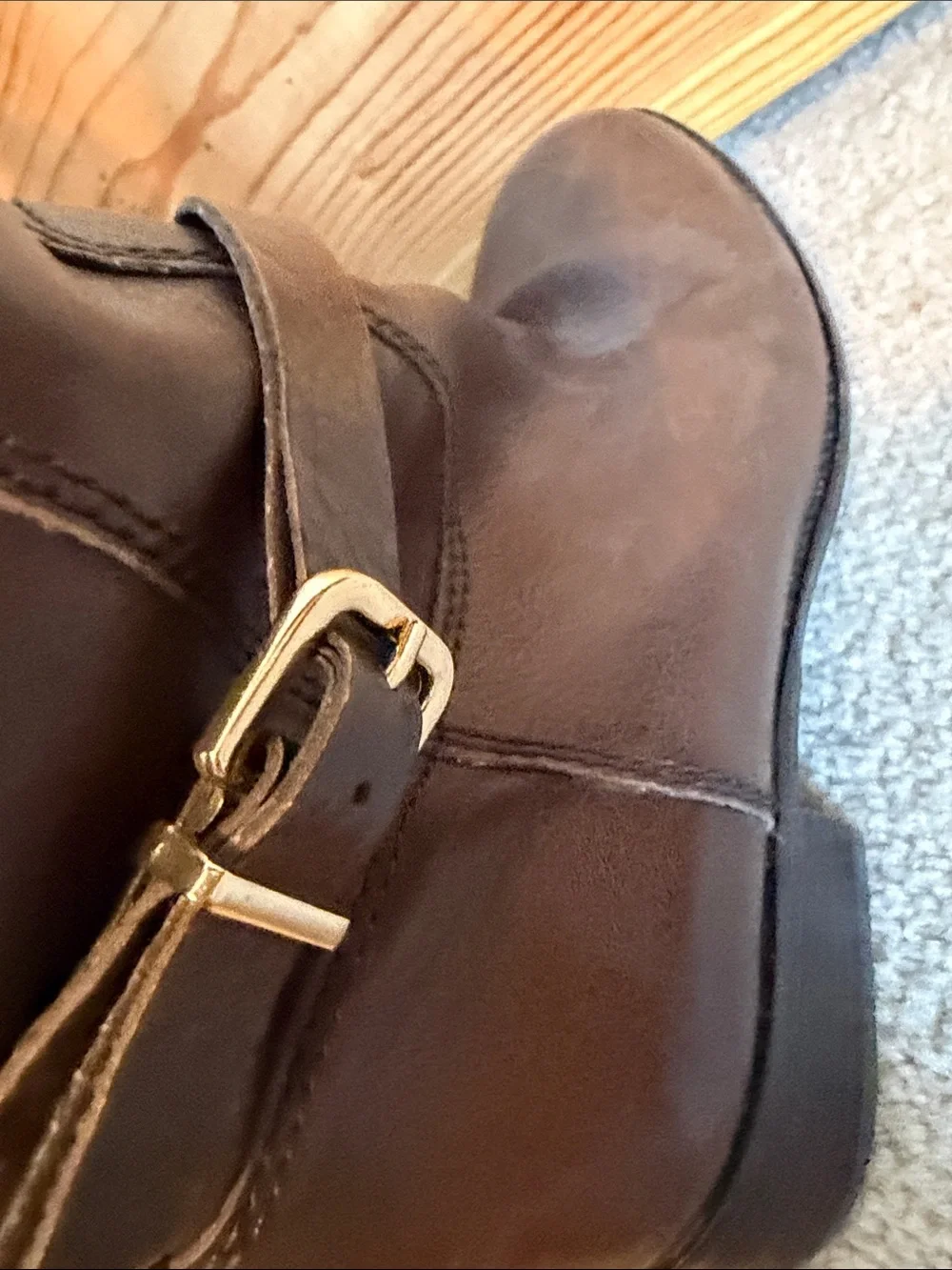 ANTONIO MELANI Tall Leather ln Boots in Dark Brown
